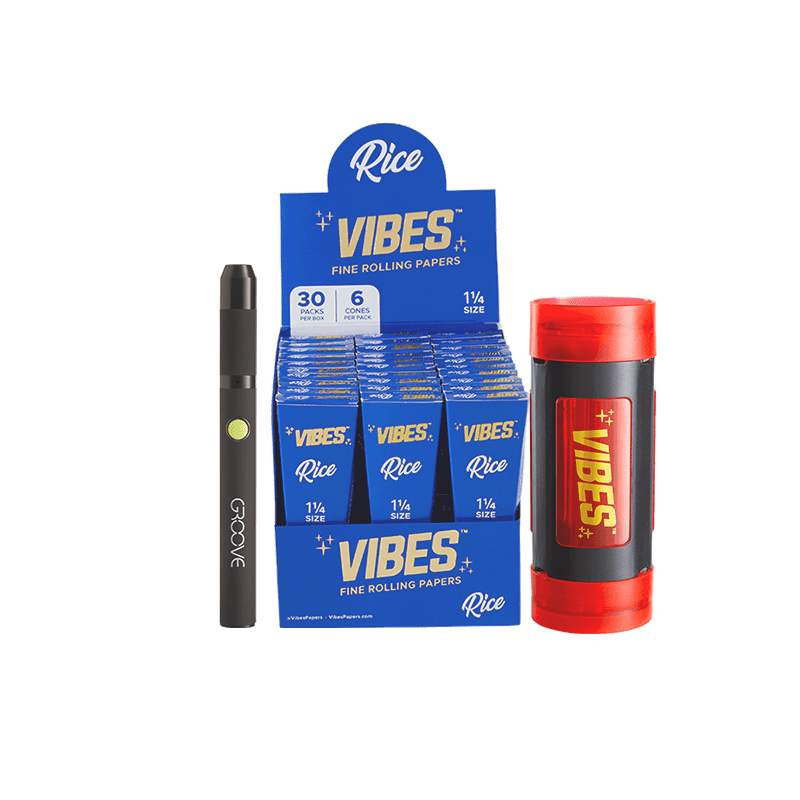 VIBES Cone Filler in a stylish setup, perfect for quick sessions.