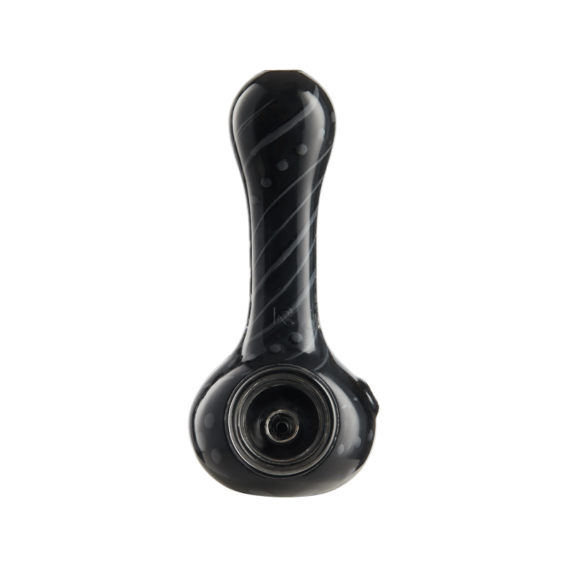 Vibrant floral silicone pipe in use, demonstrating its portability and ease of handling.