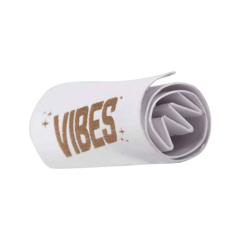 Close-up of Vibes rolling tips sheets showing quality texture