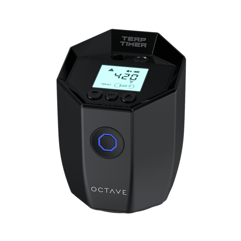Dab timer displaying real-time temperature readings during a session.