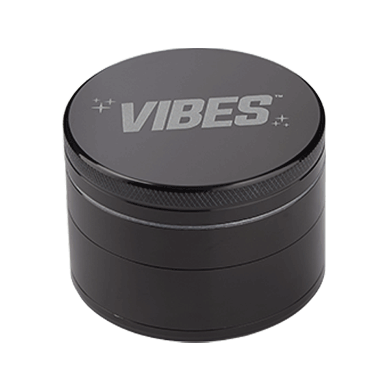Top view of durable metal herb grinder with magnetic lid