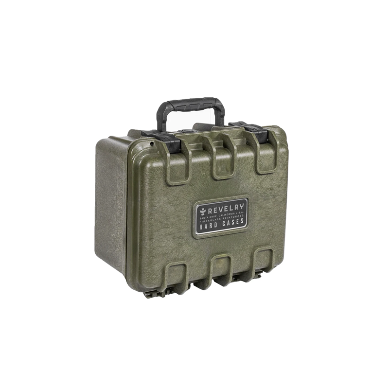 Interior view of Revelry Scout Pro Hard Case showcasing customizable padding for vaporizer storage.