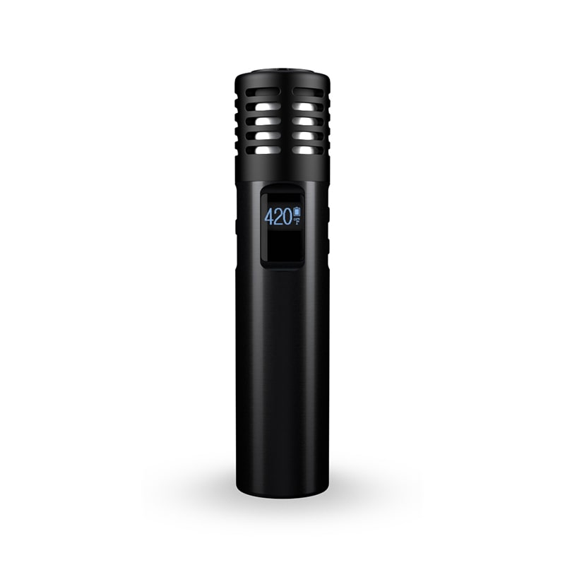 Close-up of Arizer Air MAX dry herb vaporizers ceramic chamber and USB-C charging port