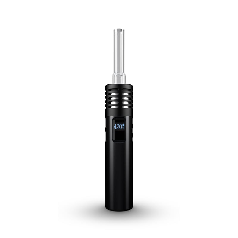 Close-up of Arizer Air MAX dry herb vaporizers ceramic chamber and USB-C charging port