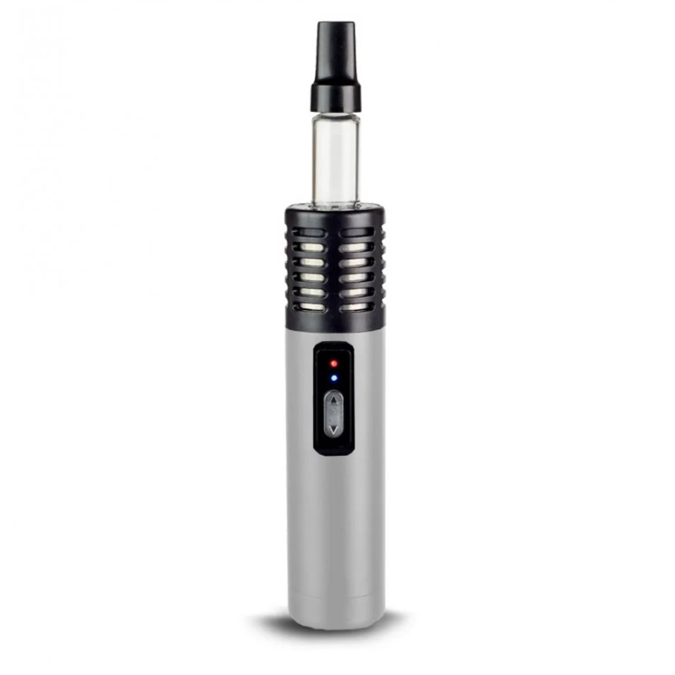 Discreet herb vaporizer with glass stem and compact size ideal for travel
