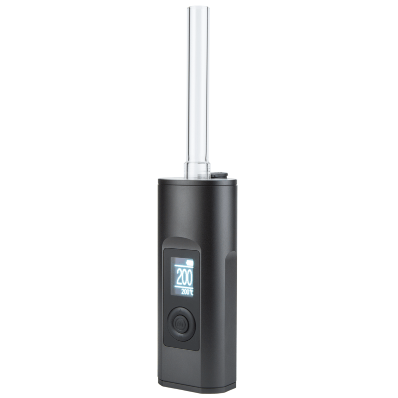 Close-up view of the Arizer Solo 2 vaporizer highlighting its digital temperature control panel.