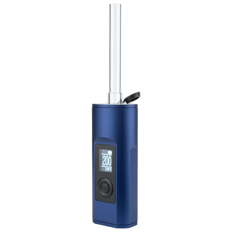 Arizer Solo 2 vaporizer with glass aroma tube, demonstrating its premium all-glass vapor path.