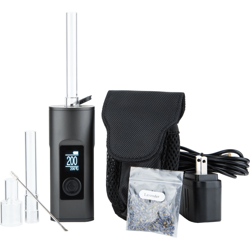 Close-up view of the Arizer Solo 2 vaporizer highlighting its digital temperature control panel.