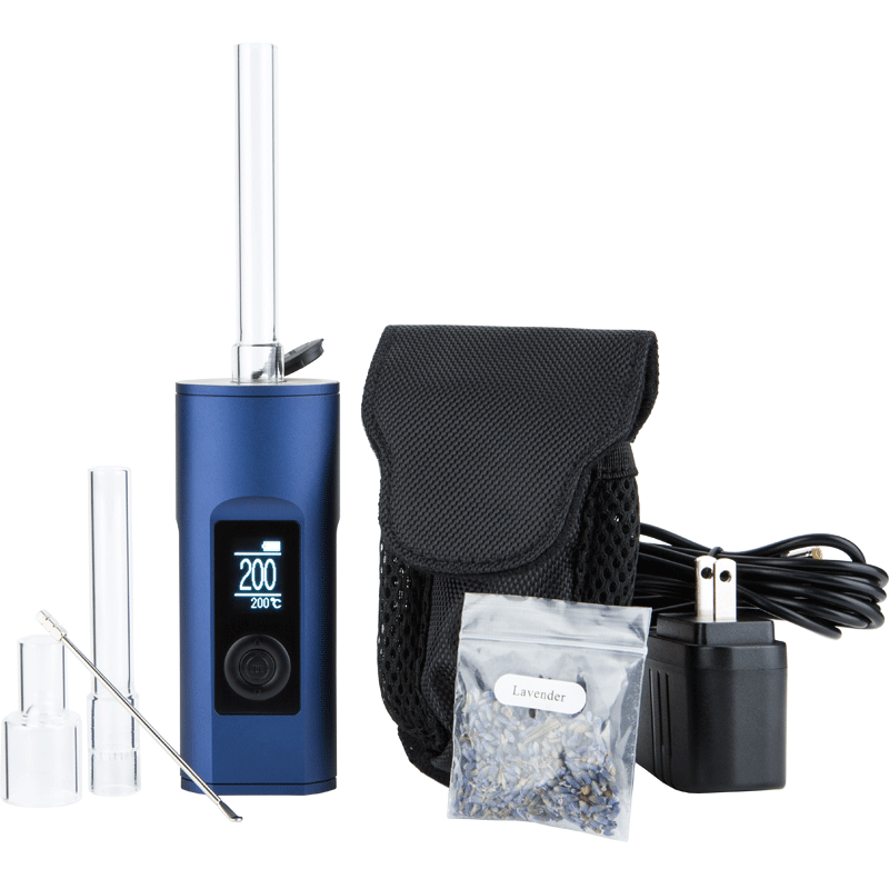 Arizer Solo 2 in Mystic Blue color, emphasizing its ergonomic design and portability.