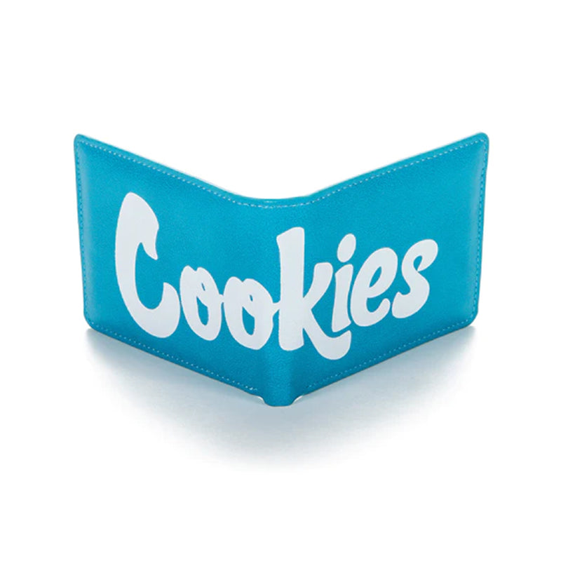 Side view of the Cookies textured faux leather slim billfold wallet, highlighting its slim profile and elegant design.