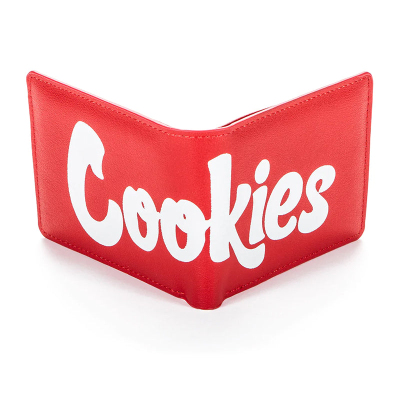 Open view of the Cookies slim billfold wallet showing card slots and cash compartment, ideal for everyday essentials.