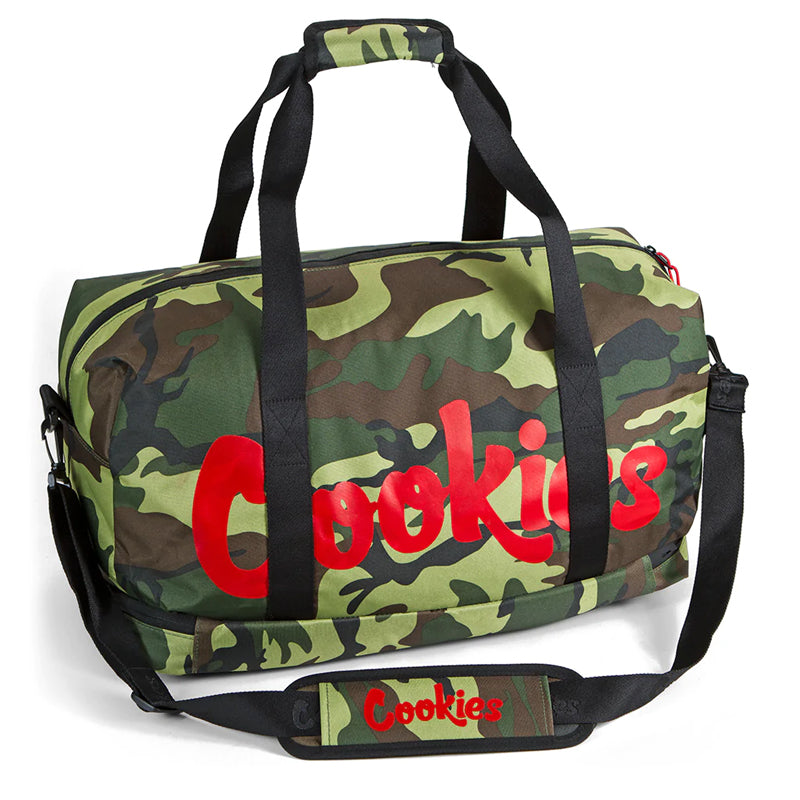 Tactical Explorer Duffle Bag from the front, emphasizing its large capacity and camo style.