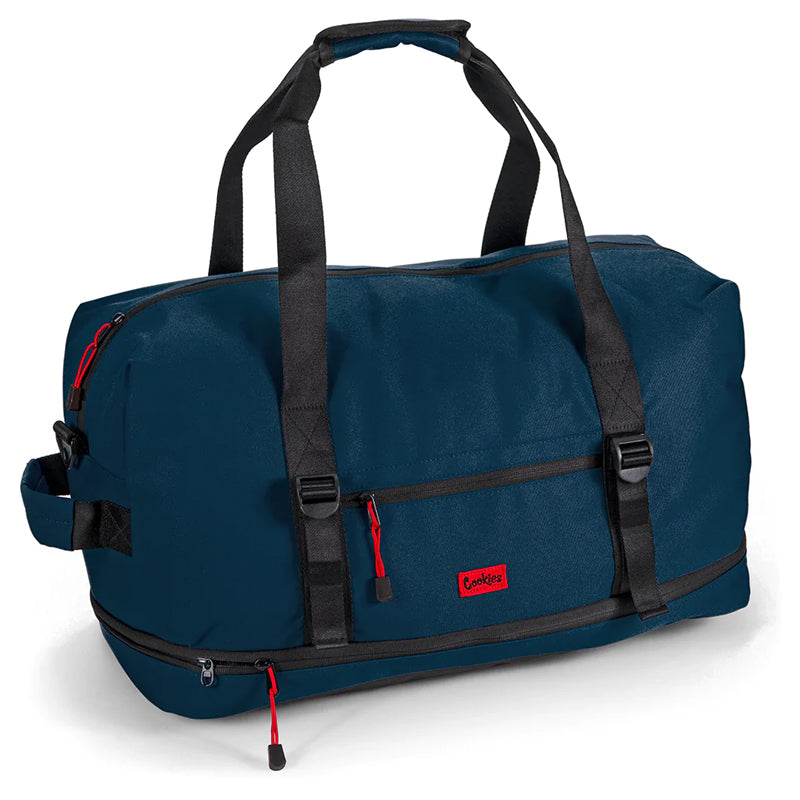 Side view of the Tactical Explorer Duffle Bag, highlighting its reinforced handles and shoulder strap.