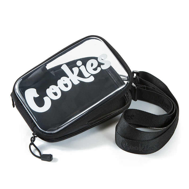 Side view of the waterproof clear tote showing its floatable design