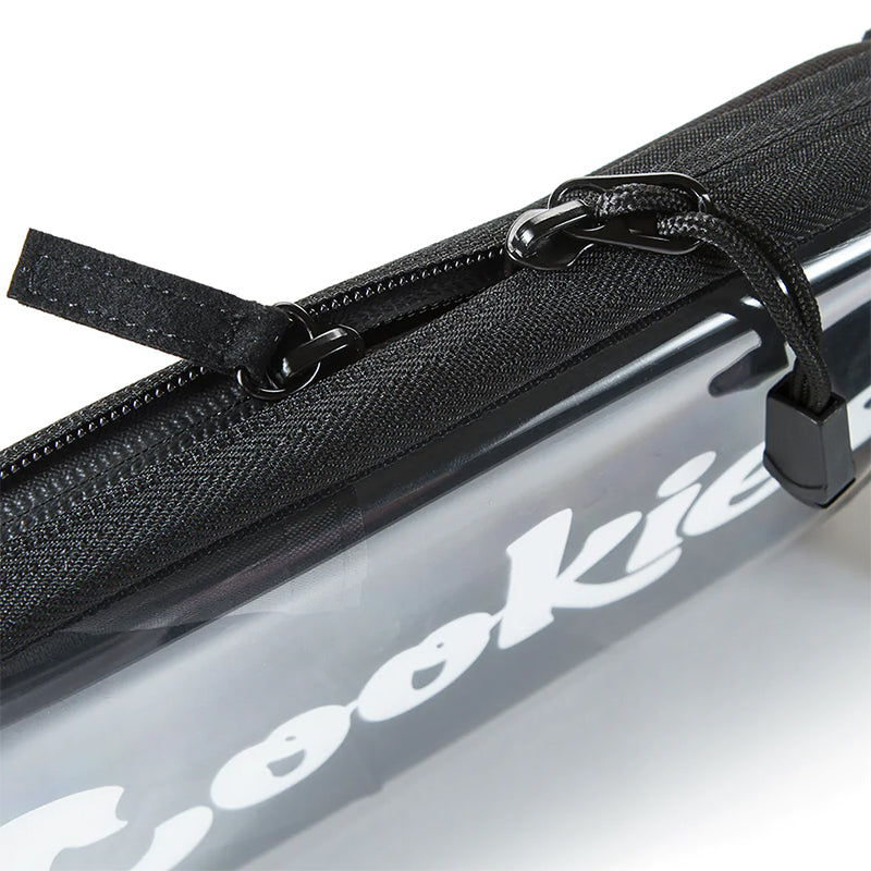 Side view of the waterproof clear tote showing its floatable design