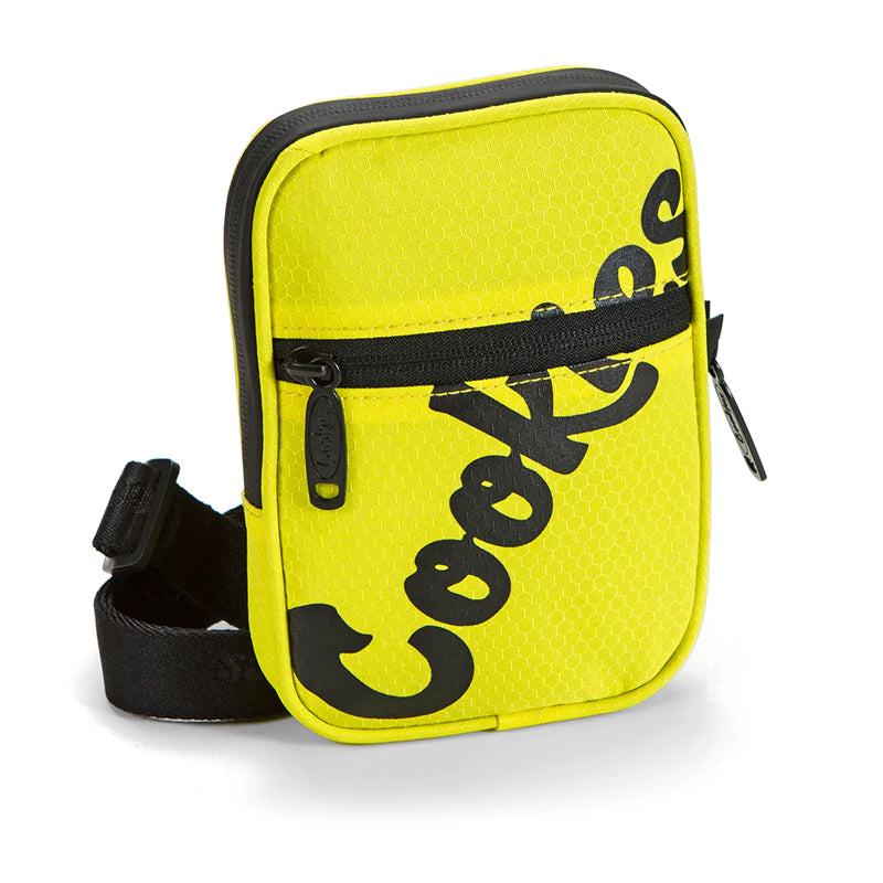 Mint Honeycomb Utility Bag by Cookies, showcasing its sleek design and compartments.