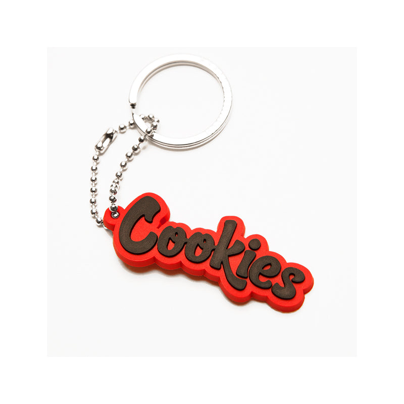 Close-up of the Cookies Mint Logo Keychain, highlighting the vibrant mint color and logo details.