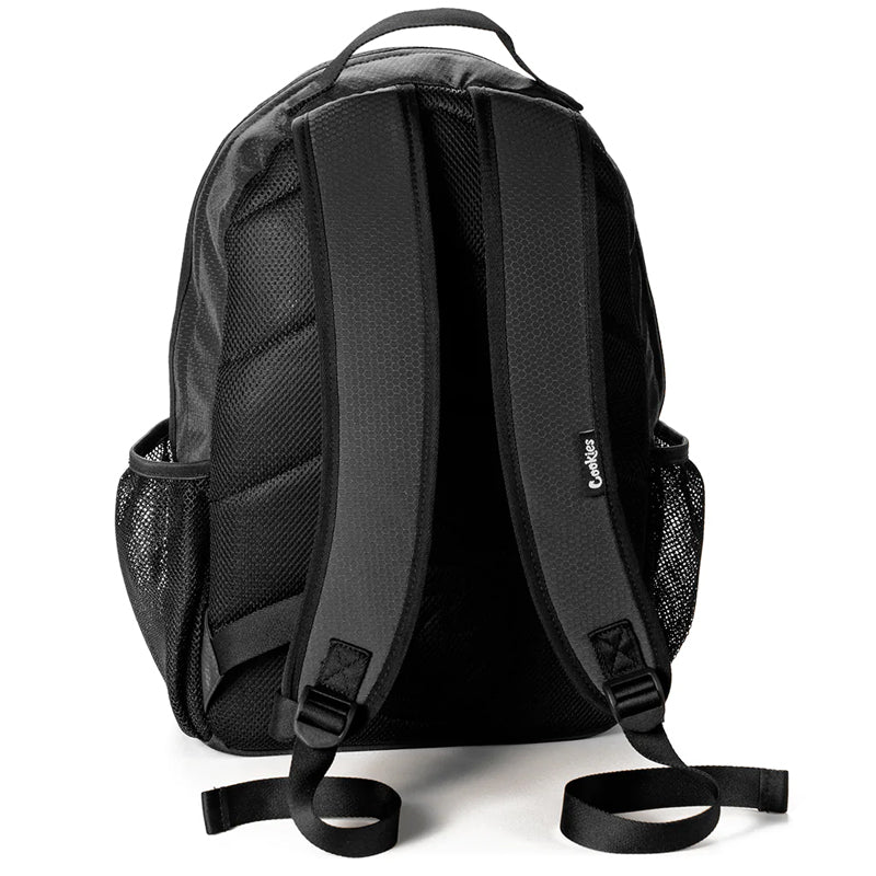 Stylish camo ripstop nylon backpack from a side angle, perfect for daily use.