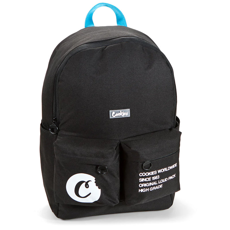 Model wearing the stylish streetwear backpack during daily commute