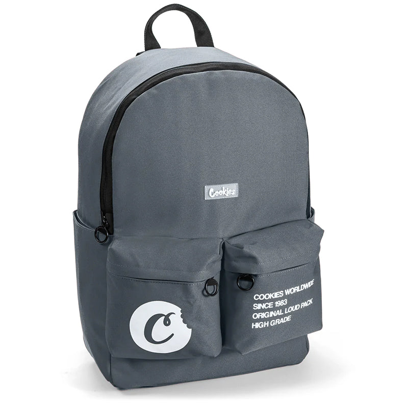 Open main pocket of backpack with organized storage for travel essentials