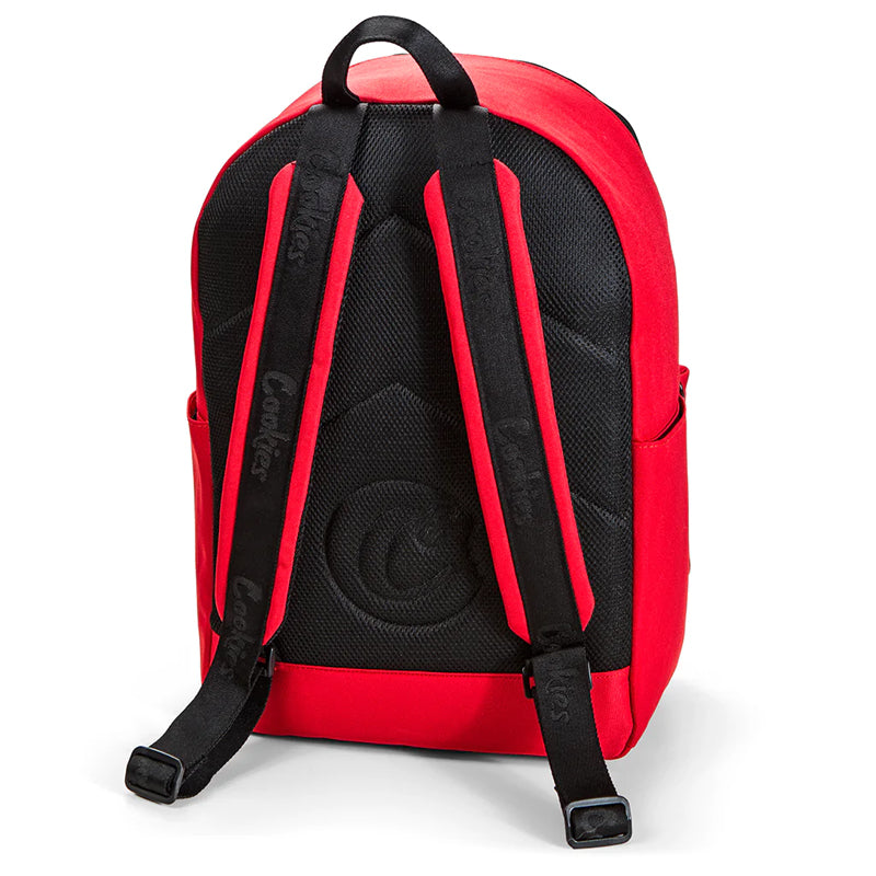 Front view of Cookies Orion streetwear backpack showing spacious compartments