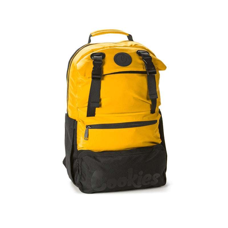 Front view of Cookies Parks Adventure Utility Backpack showcasing multiple compartments and padded straps.