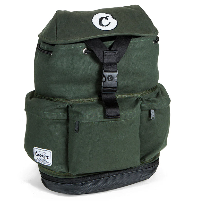 Model wearing the backpack for everyday streetwear style and practical use