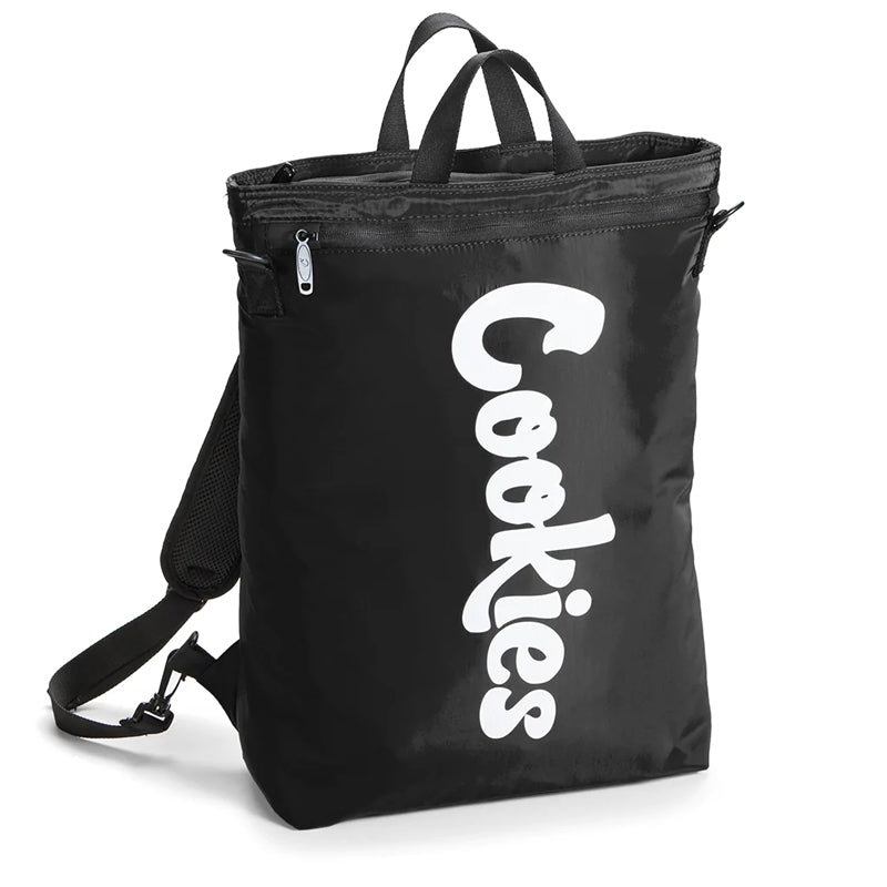 Close-up of the padded shoulder straps on the Cookies Odor Shield Nylon Backpack for comfort.