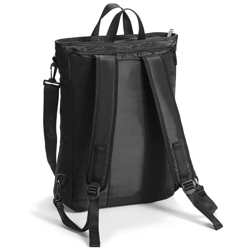 Side view of the Cookies Odor Shield Nylon Backpack highlighting its spacious main compartment.