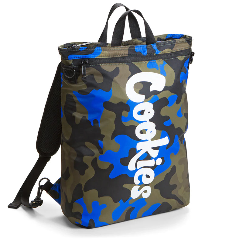 Close-up of the padded shoulder straps on the Cookies Odor Shield Nylon Backpack for comfort.