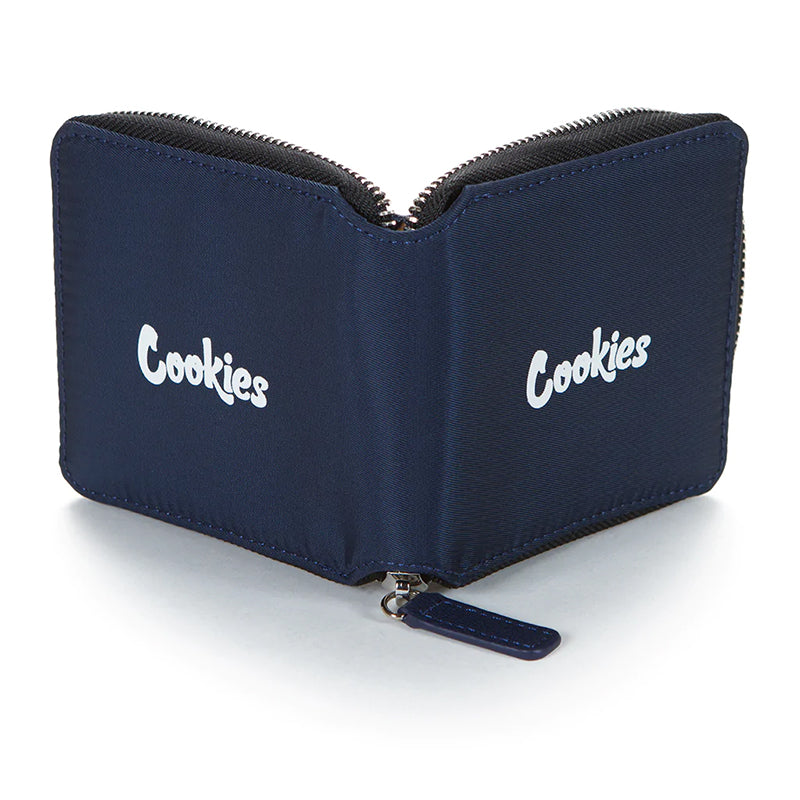Chic matte nylon zipper wallet showcasing its sleek design and full zip closure.
