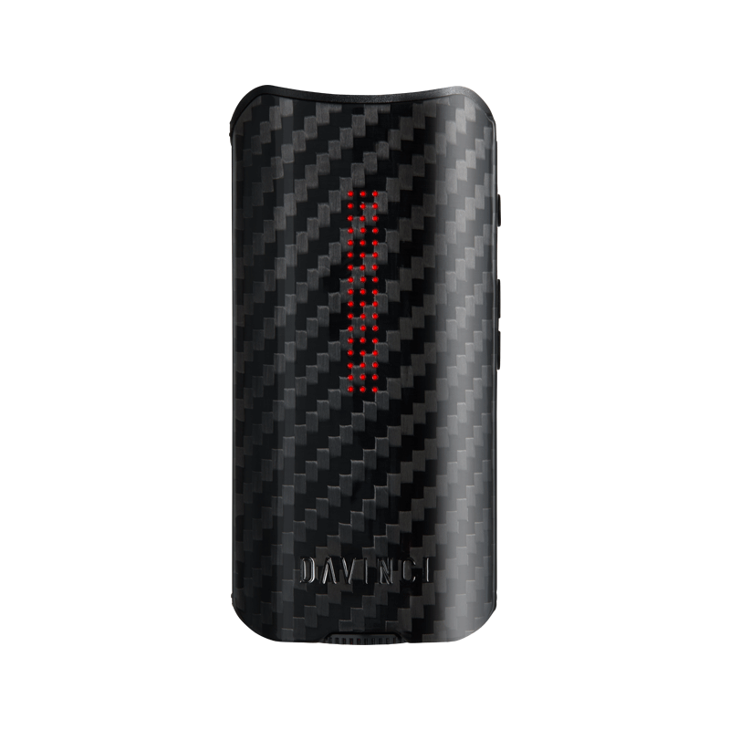 Close-up of the Davinci IQ2s carbon fiber body, showcasing its unique texture and heat dispersion capabilities.