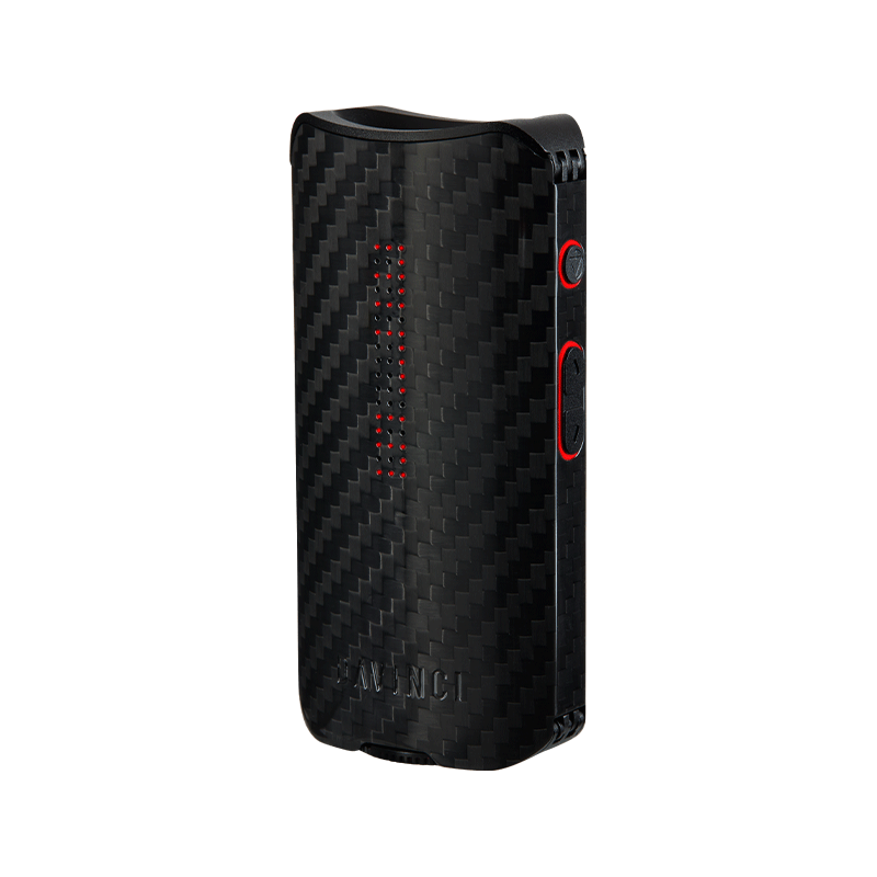 Close-up of the Davinci IQ2s carbon fiber body, showcasing its unique texture and heat dispersion capabilities.