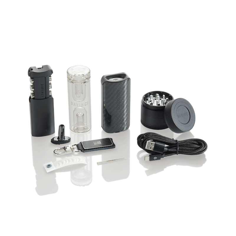 Davinci IQ2 Carbon Vaporizer in hand, highlighting its portable design and premium materials.