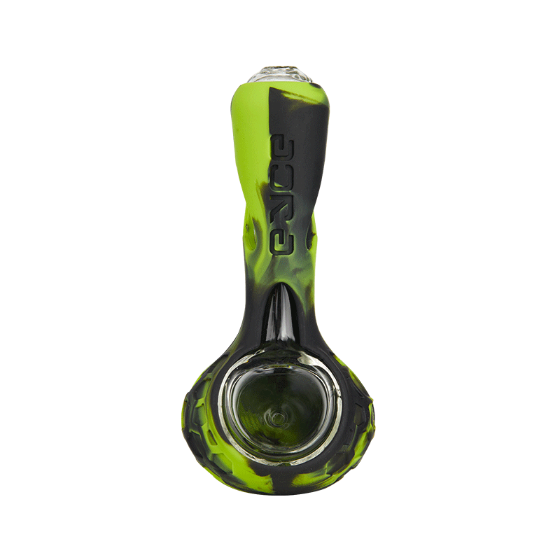 Galactic Alien Silicone Smoking Pipe displayed with smoking accessories, emphasizing its unique style.