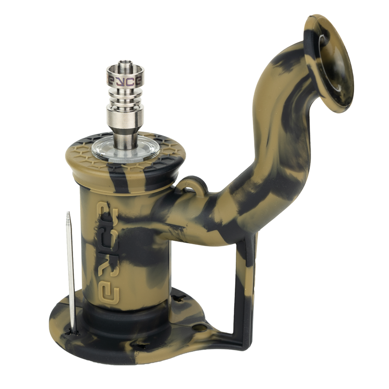 Portable silicone dab rig in vibrant color, ideal for travel and on-the-go dabbing