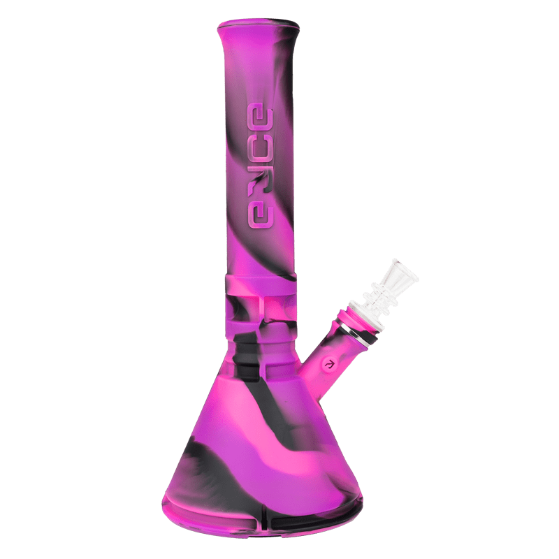 Eyce Beaker silicone water pipe showing its unbreakable design and built-in storage compartment