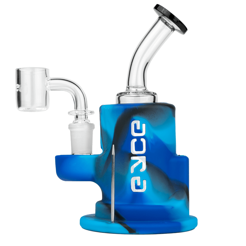 Eyce Spark ProTeck Glass Rig showcasing its silicone exterior and LED feature.