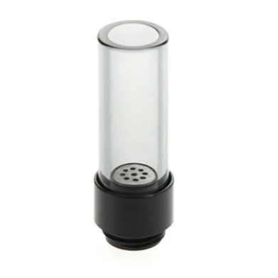 Close-up view of the V5 Nano Premium Glass Mouthpiece highlighting its borosilicate construction.