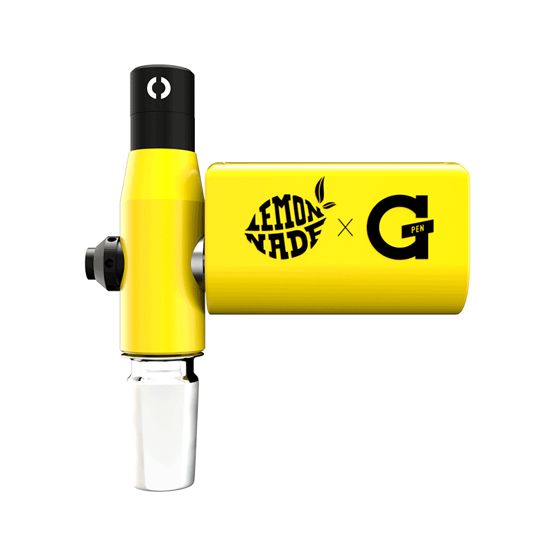 G Pen Connect Pro portable vaporizer with a glass water pipe, highlighting its compact size and stylish design.