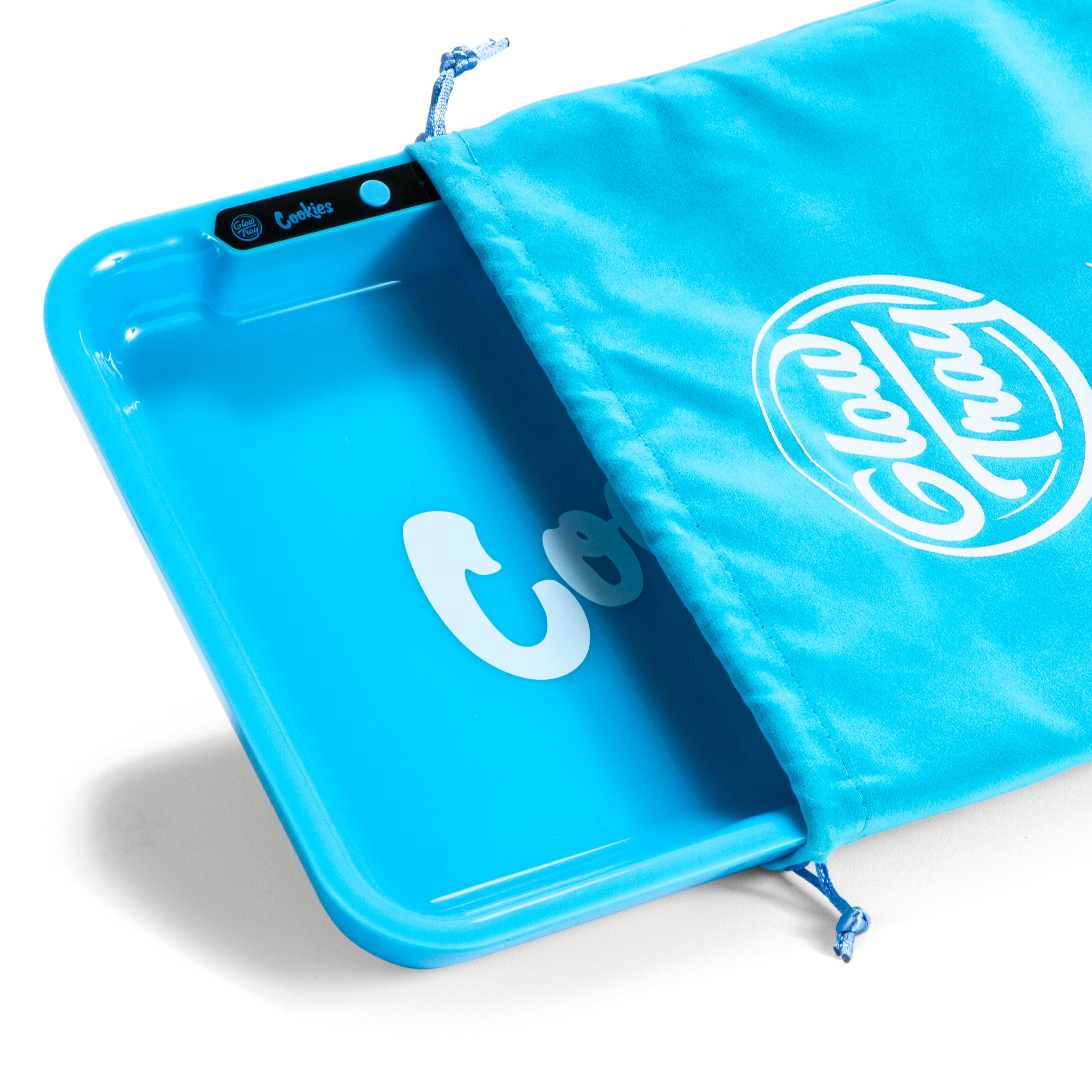 Cookies V4 LED rolling tray with bright glow settings for nighttime use.
