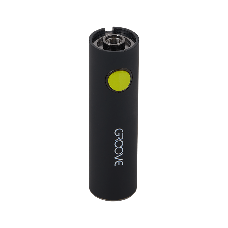 Close-up of Groove CARA+ vaporizer showing sleek design and coil-less quartz cup