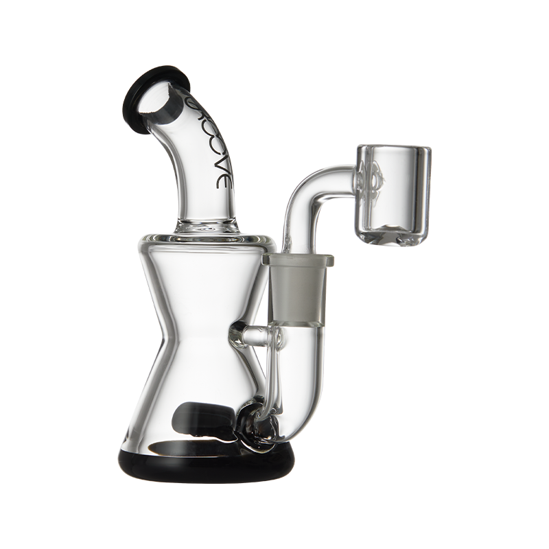 Top-down shot of the mini hourglass rig in use, highlighting its durable construction