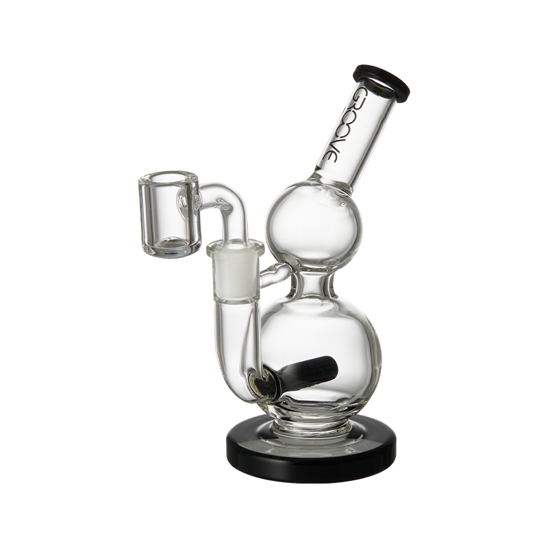 Top-down view of the Groove Mini Round Concentrate Rig highlighting its sleek design and percolator.