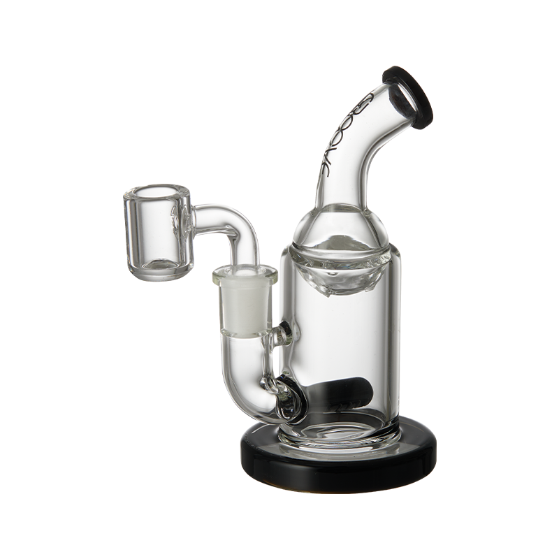 Top-down view of the Groove Mini Glass Rig highlighting the ground glass connections and percolator.