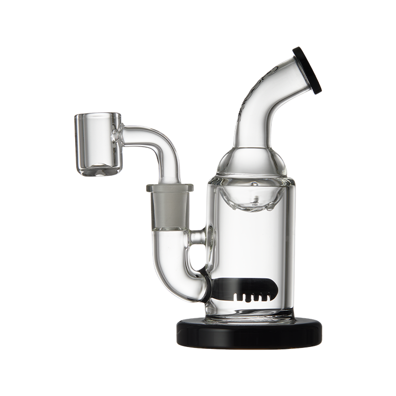 Top-down view of the Groove Mini Glass Rig highlighting the ground glass connections and percolator.