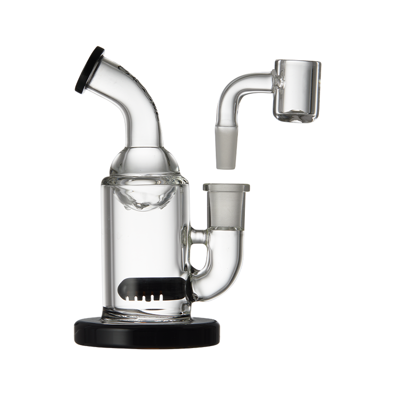 Groove Mini Glass Rig in use, demonstrating its functionality for both concentrates and dry herbs.