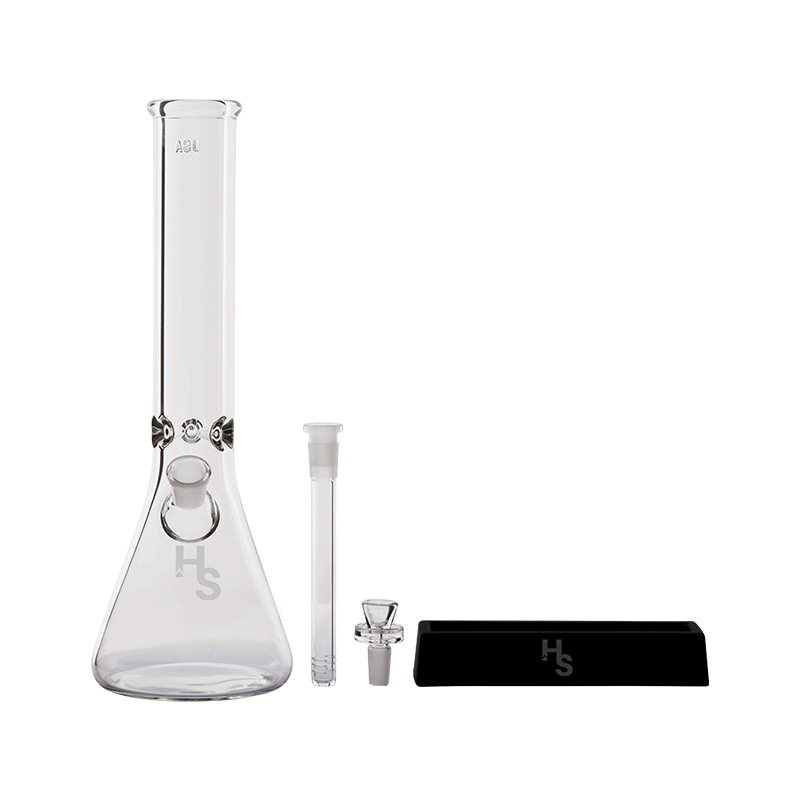 Detailed shot of the diffused downstem on a heavy duty water pipe