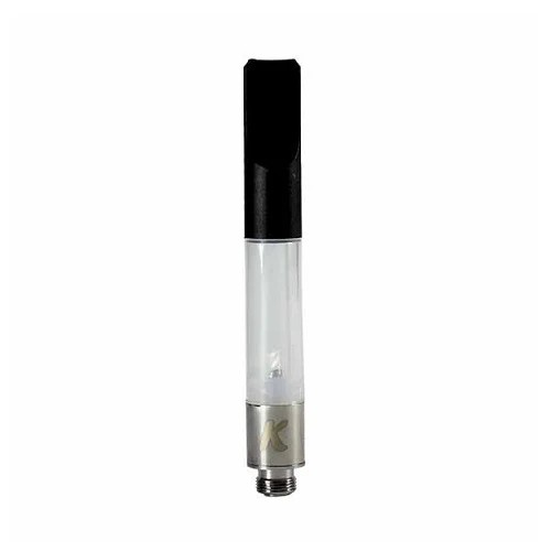 Close-up of KandyPens Slim Tank showing the ceramic coil for smooth vapor.