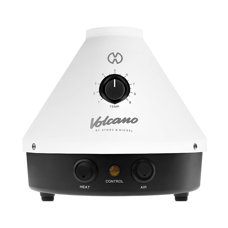 Close-up of the Harmony Edition Volcano Vaporizer with its unique engraving and matte finish.